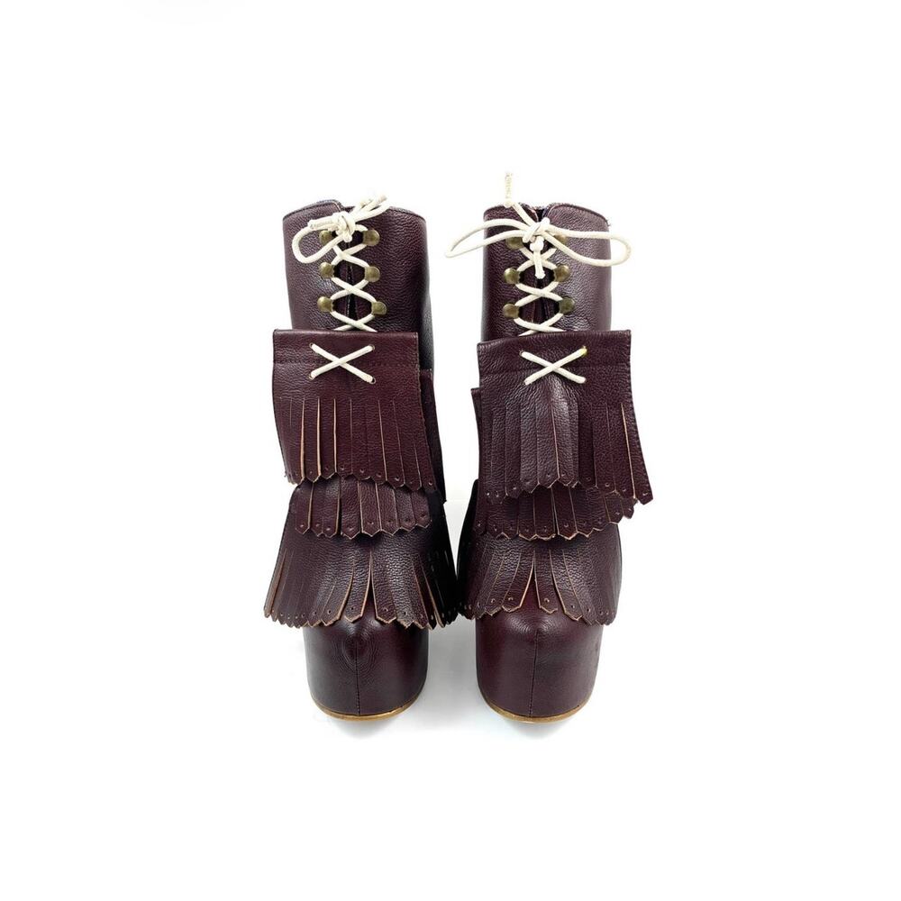 Brand new 2012 super platform brown leather Mary Jane tassel boots - Picture 6 of 15